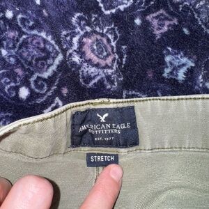 American Eagle Outfitters Green Ankle Cropped Jeans